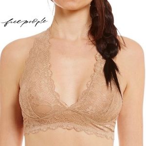 Free People ★ Galloon Lace Halter Bralette - Nude